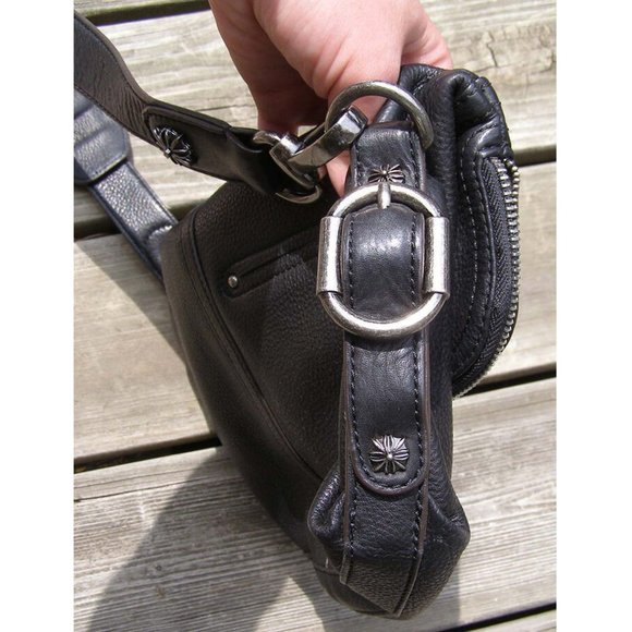 $218 EUC B. MAKOWSKY pebbled leather black Shoulder bag/Clutch - Picture 6 of 9